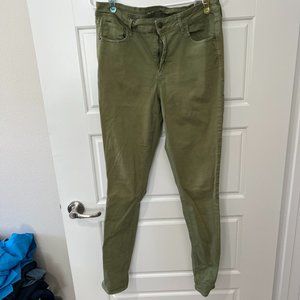 Old Navy Rockstar Mid-Rise Long Green Jeans Size 12